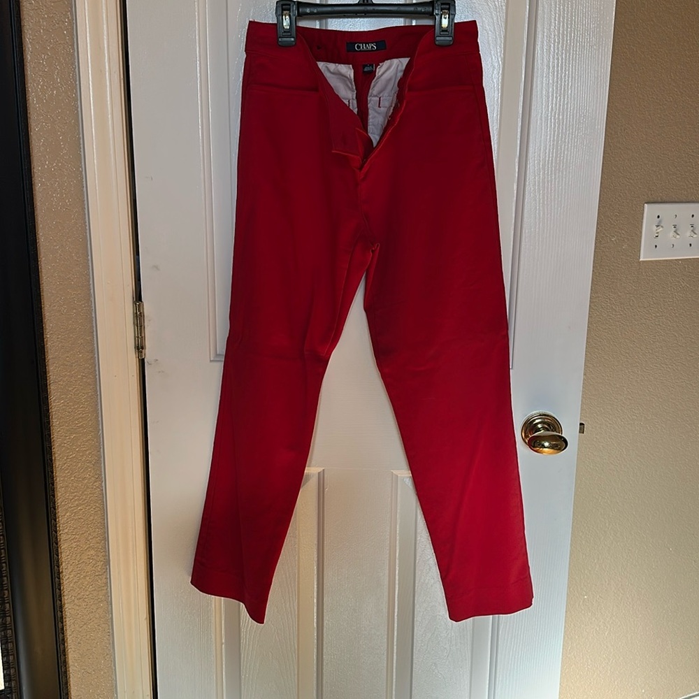 Chaps size 4 red dress pants straight legged
